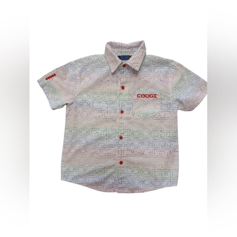 COOGI Kids EUC Colorful Geometric Button Down Shirt 4T